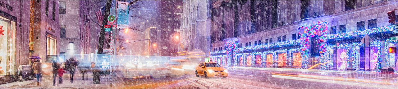 New York snow avenue illustration
