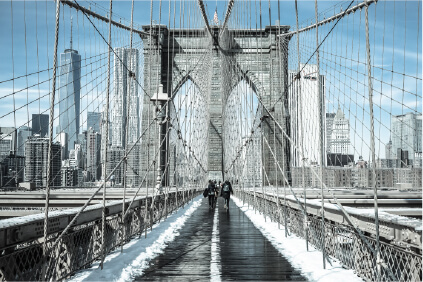 railway over bridge during winter