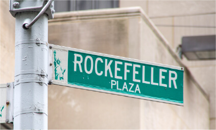 Rockefeller direction plaque