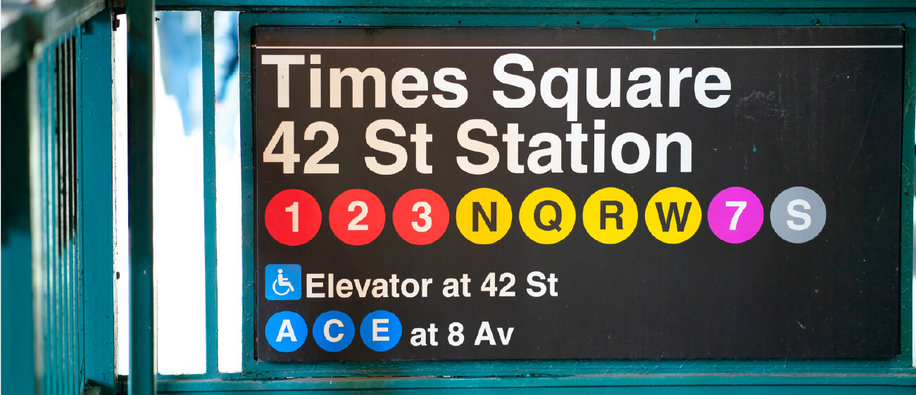 Times Square subway board